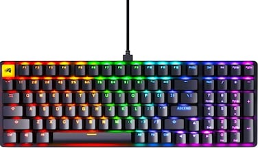 GLORIOUS GMMK 2 Gaming Mechanical Keyboard Hotswap Cherry Mx Style Linear Switches Full Size Wired Keyword Double Shot Keycaps RGB PC Setup Accessories 96 Black