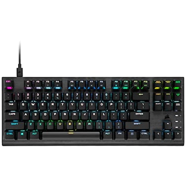 Corsair K60 RGB TKL RGB Tenkeyless OpticalMechanical Wired Gaming Keyboard OPX Switches Polycarbonate Keycaps iCUE Compatible QWERTY NA Layout Black
