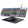 Taiahiro Typewriter Style Mechanical Gaming Keyboard Blue Switch Rainbow LED Backlit Wired Computer Keyboards Mouse and Pad Combo Metal Panel Retro Punk Round Keycaps 104 Keys AntiGhost for PC Laptop