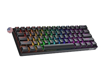 Geeky GK61 60 Hot Swappable Mechanical Gaming Keyboard 61 Keys Multi Color RGB LED Backlit for PCMac Gamer ANSI US American Layout Black Mechanical Brown