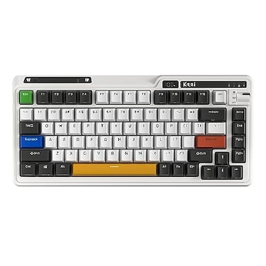 KZZI K75 PRO RGB 75 Wireless Gasket Mechanical Keyboard Triple Mode BT 5024GUSBC 82 Keys Hot Swappable Gaming Keyboard wKnob Power Display Custom Linear Switches Black White
