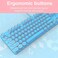 YSCP Typewriter Style Mechanical Gaming Keyboard White Backlit Wired with Blue Switch Retro Round Keycap 104 Keys Keyboard Blue