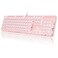 YSCP Typewriter Style Mechanical Gaming Keyboard White Backlit Wired with Blue Switch Retro Round Keycap 104 Keys Keyboard Pink
