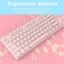 YSCP Typewriter Style Mechanical Gaming Keyboard White Backlit Wired with Blue Switch Retro Round Keycap 104 Keys Keyboard Pink