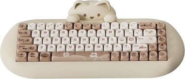 YUNZII C68 Wireless Mechanical Keyboard65 LayoutHot SwapTriple Mode BT5024GWired RGB Backlit NKROCute Cat Silicone Ergonomic Design for WinMac Brown Milk Switch
