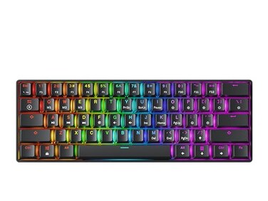 GK61 Mechanical Gaming Keyboard 61 Keys Multi Color RGB Illuminated LED Backlit Wired Programmable for PCMac Gamer Gateron Mechanical Brown Black