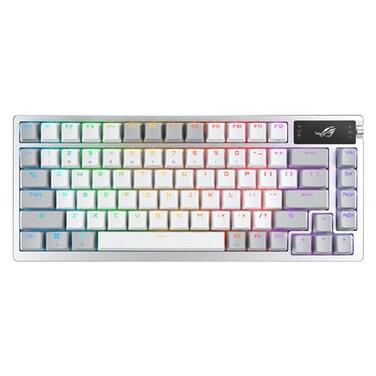 ASUS ROG Azoth Wireless Mechanical Gaming Keyboard 75 TKL TriMode Connectivity Hot Swappable Prelubed ROG NX Snow Linear Switches PBT Keycaps RGB OLED Display PCMac Support White