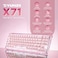 YUNZII X71 Wireless Hot Swappable Transparent Mechanical Keyboard with Clear Keycaps 68 Layout BT5024GUSBC Gasket Mount Wireless RGB Backlit for WindowsMacCrystal Ice SwitchPink