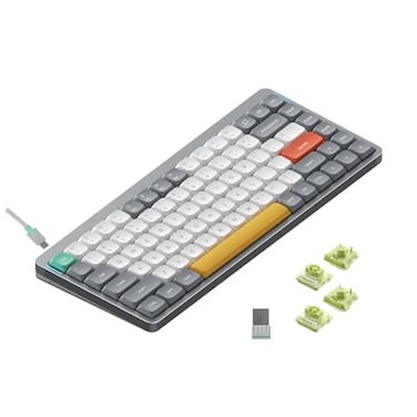 nuphy Air75 V2 Portable 75 Mechanical KeyboardWireless KeyboardSupports Bluetooth24GUSBC RGB Gaming KeyboardsCompatible with WindowsMac OSLinux Systems GreyGateron Aloe Switch