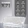 YUNZII X71 Wireless Hot Swappable Transparent Mechanical Keyboard with Clear Keycaps 68 Layout BT5024GUSBC Gasket Mount Wireless RGB Backlit for WindowsMacCrystal Ice SwitchWhite