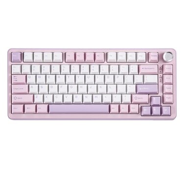 YUNZII B75 PRO Wireless Mechanical Keyboard75 Layout with KnobHot Swap Gasket Custom StructureCreamy Prelubed SwitchesRGB BacklitBluetoothTypeC24G for WinMacCocoa Cream V2 SwitchPurple