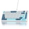 Ussixchare 75 Wired Creamy Keyboard Hot Swappable Mechanical Gaming Keyboard with Gasket Mounted RGB Backlit Red Switch Knob Control for Win Pc Laptop82White