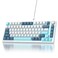 Ussixchare 75 Wired Creamy Keyboard Hot Swappable Mechanical Gaming Keyboard with Gasket Mounted RGB Backlit Red Switch Knob Control for Win Pc Laptop82White