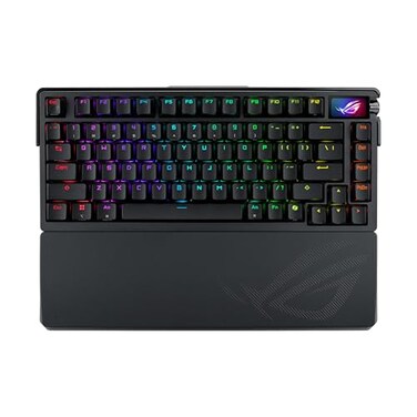 ASUS ROG Azoth Extreme Wireless Mechanical Gaming Keyboard 75 TKL ROG NX Snow Linear Switches PBT Keycaps Aluminum Chassis Carbon Fiber Gasket Mount Color OLED Screen PCMac Support Black