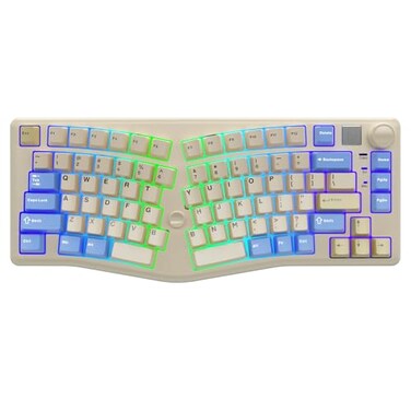CORBOBO x LEOBOG Alice A75 Ergonomic Keyboard Wireless Mechanical Gaming Keyboard TriMode BT5024GWired with Joystick and Knob 75 Layout RGB Backlit Hot Swappable Linear Switches for Win