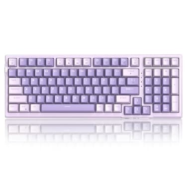 MageGee SKY98 Wireless Gasket Mechanical Gaming Keyboard 96 Hot Swappable RGB Custom Creamy Keyboard with 5Layer Sound Padding BT24GUSBC NKRO for WinMac Lavender Violet Switch