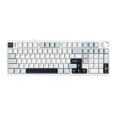 MechLands Aula F99 PRO 96 Mechanical Gaming Keyboard BT50USBC24GHz Wireless Hot Swappable Gasket Custom Keyboard with 8000mAH Battery Rotary Knob RGB Backlit for WinMac White Blue