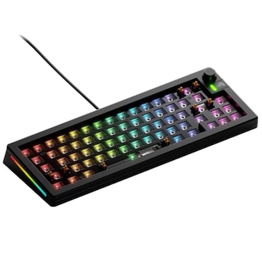 GLORIOUS Gaming GMMK 3 Barebones Custom Gaming Keyboard Kit with Knob 65 Compact Mechanical Keyboard Modular Gasket System Hotswappable MX Sound Dampening Foam Aluminum Switch Plate Black
