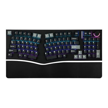 MechLands Feker Alice98 Ergonomic 98 Keys Custom Mechanical Keyboard VIA Programmable USBC Wired Gaming Keyboard Hot Swappable 5 Layer Paddings Control Knob NKRO RGB for WinMac Black