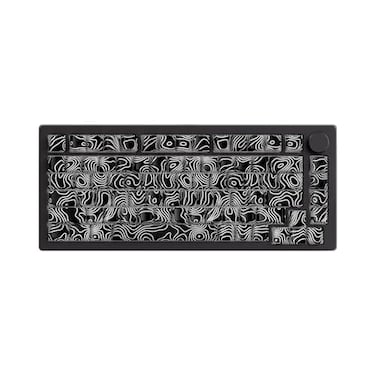 MONSGEEK M1 V5 Aluminum Mechanical Keyboard 75 Topographic Theme Quick Release Gaming Keyboard with Knob 8000 mAH RGB Hotswappable Black Custom with SidePrinted Keycaps Pre lubed Piano Switch