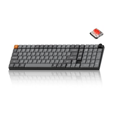 Keychron K17 Max 96 Layout QMKLauncher UltraSlim WirelessTypeC Wired Mechanical Keyboard with RGB Backlit HotSwappable LowProfile Gateron Mechanical Red Switch Compatible with Mac Windows