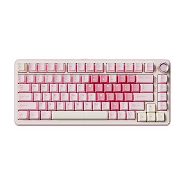 YUNZII B75 PRO Wireless Mechanical Keyboard75 Layout with KnobHot Swap Gasket Custom StructureCreamy Prelubed SwitchesRGB BacklitBluetoothTypeC24G for WinMacCocoa Cream V2 SwitchPink