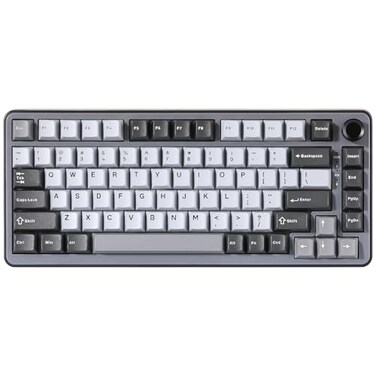 YUNZII B75 Mechanical Keyboard75 Layout with KnobHot Swappable RGB Backlit Gasket Mounted Creamy Typing DoubleShot PBT KeycapsCherry Profilefor WinMac Dark Grey Cocoa Cream V2 Switch