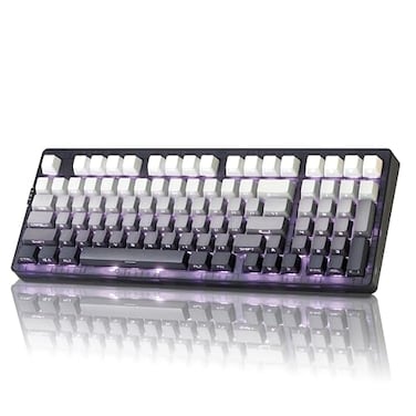 ZORNHER ZH980 Mechanical Keyboard Wireless95 Black White Creamy Keyboard with Number PadGaming Keyboard with Number PadLighted Up PBT KeycapsCreamy Sounding Linear SwitchesFull Size