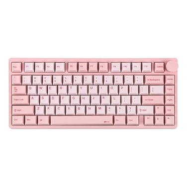 KiiBoom Moonshadow V2 75 Wireless Aluminum Gaming Keyboard QMKVIA Programmable BT5024GHzUSBC HotSwappable Creamy Mechanical Keyboard with FR4 Plate Knob 4000mAh Battery Pink