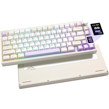 YUNZII AL80 Wireless Mechanical KeyboardFull Aluminum CNC Smart LCD DisplayHot Swappable Gasket Mount 75 Layout with KnobBT24GUSBCQMKVIA Support for WinMac Beige Gateron Zero Switch