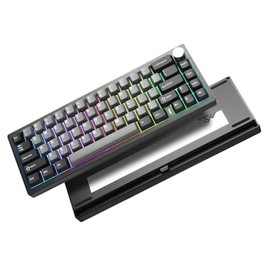 YUNZII AL68 Wireless Mechanical KeyboardFull Aluminum CNC60 Layout with Knob QMKVIA SoftwareGasket MountedHot SwappableRGB BacklitBT24GUSBC for MacWinBlack Gateron Zero