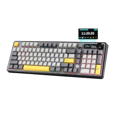 MIKIBY AJAZZ AK980 Wireless Keyboard with Smart Display Knob98 Mechanical Keyboard TriMode BT24GUSBC Hot Swappable PBT Keycaps with RGB Light for Win MacBlackMurad Switch