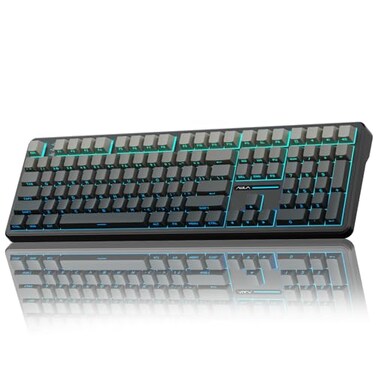 AULA F108 Wireless Mechanical Keyboard Full Size Gaming Keyboard with Number Pad Side Printed PBT Keycaps Prelubed Switches RGB Backlit Hot Swappable Creamy Sounding Computer Keyboards 108 keys