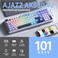 NACODEX ACODEX Ajazz AK980 V2 Blue White Wireless Mechanical Gaming KeyboardTriMode BT5024GHzUSBC Hot Swappable RGB Backlit Computer Gaming Keyboards for PCTabletPSXbox