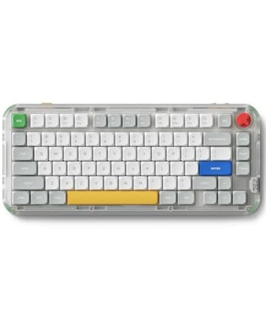 nuphy Kick75 Wireless Low Profile Mechanical Keyboard with Volume Knob75 Hot Swappable Gaming Keyboard80 Keys RGB Backlit with PBT Keycaps Support BT24GUSBC Red Nano Switch