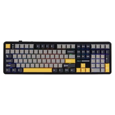 MechLands Aula F108 100 Wireless Gaming Keyboard Full Size Custom Gasket Mechanical Keyboard 4000mAh Battery Programmable 108 Keys HotSwappable for WinMac GreyYellow