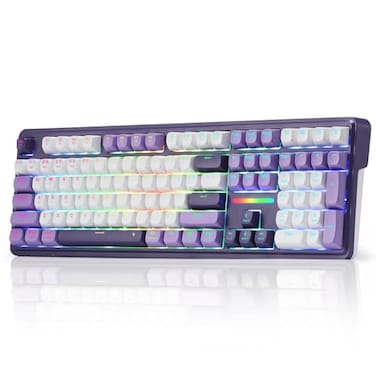 Redragon K745 PRO Wireless Gasket RGB Gaming Keyboard 108 Keys Mechanical Keyboard wExtra 4 Hotkeys HotSwap Socket 5Layer Noise Dampening SeeThrough Round PBT Keycaps Mint Mambo Switch