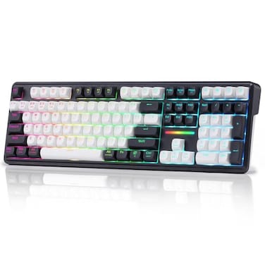 Redragon K745 PRO Wireless Gasket RGB Gaming Keyboard 108 Keys Mechanical Keyboard wExtra 4 Hotkeys HotSwap Socket 5Layer Noise Dampening SeeThrough Round PBT Keycaps Mint Mambo Switch