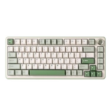 YUNZII B75 PRO Wireless Mechanical Keyboard75 Layout with KnobHot Swap Gasket StructureCreamy Prelubed SwitchesRGB BacklitBluetoothTypeC24G for WinMac Matcha Green Cocoa Cream V2 Switch