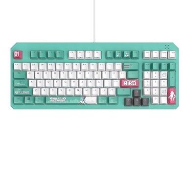 ASUS TUF Gaming K3 Gen II Hatsune Miku Edition Wired USB Gaming Keyboard 97Key Compact Layout OpticalMechanical RGB Switches PBT Keycaps Detachable Top Plate IP57 Rated PCMac Support Aqua