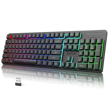 Redragon K521KS Wireless Gaming Keyboard TriMode BT24GUSBC RGB Mechanical Feeling Keyboard with Multimedia Keys 4000mAh Battery AntiGhosting Compatible with PC Upgrade
