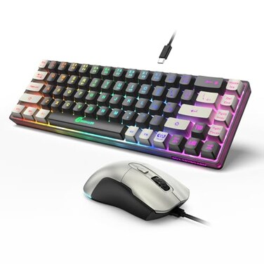 GEODMAER 65 Gaming Keyboard and Mouse Combo RGB Backlit Keyboard 7200 DPI Gaming Mouse UltraCompact AntiGhosting Wired Keyboard and Mouse for PC Laptop Gamer