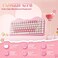 YUNZII C75 Wireless Mechanical Keyboard75 Layout HotSwappable NKROBT5024GUSBC ModeDyeSub PBT MOA KeycapsRGB Gasket MountCute Cake Design for MacWinGaming Pink Milk V2 Switch