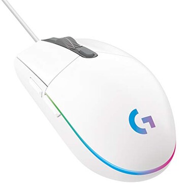 Logitech G G102 Light Sync Gaming Mouse 8000 DPI 6 Programmable Buttons RGB White