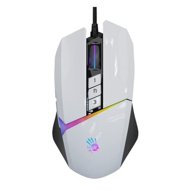 Bloody W60Max Wired RGB FPS Gaming Mouse 10000 CPI All Buttons Programmable 2000Hz Report Rate 250 IPS 4M Onboard Memory Pandawhite