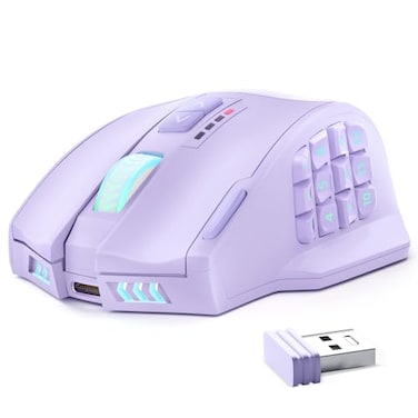 UtechSmart Venus Pro Wireless MMO Gaming Mouse 16000 DPI Optical Sensor WiredWireless Dual Modes 16M Chroma RGB Lighting 16 Programmable Buttons Ergonomic Design Up to 70H Purple