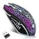 LuLabboard Wireless Gaming Mouse Rechargeable Wireless Computer Mouse 7Color LED Light Ergonomic Mouse with 6 Silent Click Buttons 3 Adjustable 2400 DPI Wireless Mouse for LaptopPCMac Black