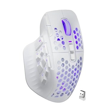 SOLAKAKA SM809 Pro MMO Gaming Mouse with 9 Side Buttons24000 DPI RGB Mouse for Gamer16 Programmable Macros MMO MouseWhite