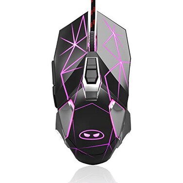 MageGee G10 Gaming Mouse Wired 7 Colors Breathing LED Backlit Gaming Mouse 6 Adjustable Speeds Ergonomic Optical Computer Mouse with 7 Buttons for Windows PC Gamers