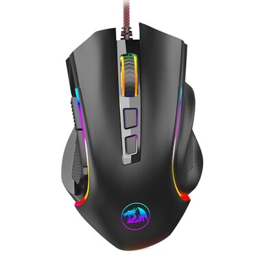 Redragon M602 Gaming Mouse Ergonomic RGB Gaming Mouse Wired with 7200 Adjustable DPI 9 Programmable Buttons Professional Software for Gamer Office Black